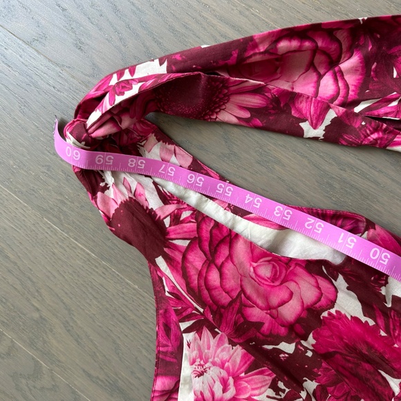 Cara Cara Mattera Floral One Shoulder Maxi Dress Pink Enchanted Tie Sz 4 w/ tags - Picture 11 of 11